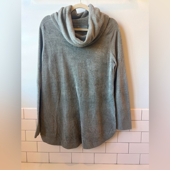 Barefoot Dreams CozyChic Ultra Lite Coastal Cowl Neck Sweater, green, Womens L - Picture 3 of 7